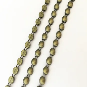 6.6 m/masse 6mm Antik bronze (kobber ) rund Halskæde kæde DIY Mini-kæde tilbehør vedhæng kæde