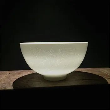 6 Antikke MingDynasty porcelæn skål,Sød hvid porcelæn skåret tynd kop,Hånd-malet håndværk,Dekoration,Indsamling og Pynt