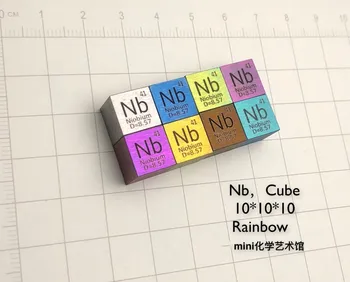 6 Farver Niobium Metal Cube Element Indsamling Gave Til 99,95% Høj Renhed Gennemsnit 10g Størrelse 10x10x10mm