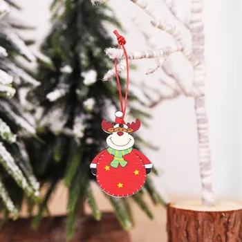 6stk Træ Ornamenter Glædelig Jul Dekorationer til Hjemmet Jul Xmas Tree Decor Natal Dekorative for Noel jul indretning