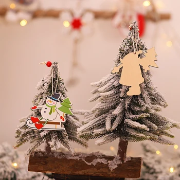 6STK Træ-Santa Jul Vedhæng Xmas Tree Hængende Ornamenter Vise Dekoration