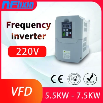 7.5 KW 220V AC Enkelt Fase Input Triphase Output VFD frekvensomformer 3Phase Motor Hastighed Drive Controller Inverter