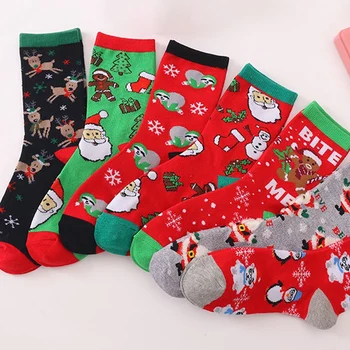 7Pair Christmas-Sokker Solid Farve Sokker Slik-Farvede Mini Casual Sokker Kvinder Santa Strømper