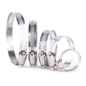 80PCS boxed multi-size 304 stainless steel pipe clamp clamp holding Amerikanske spændebånd kombination