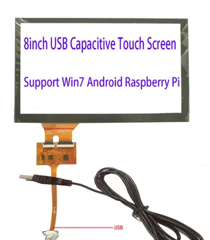 8inch USB-Touch-Skærm, 193*116mm FPC Midten USB-contrller Bord Støtte Win7 Raspberry Pi Android LInux Support Tn64 Og Mere