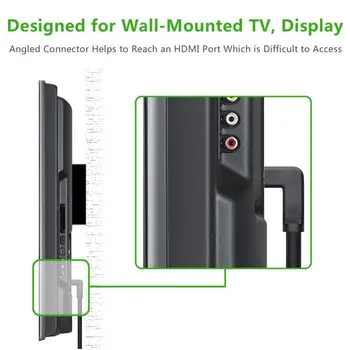 90 Graders Vinkel HDMI forlængerkabel mandlige og kvindelige HDMI HDMI 4K Udvidet Kabel til HD-TV LCD-værdiboks til Bærbar Projektor PS3