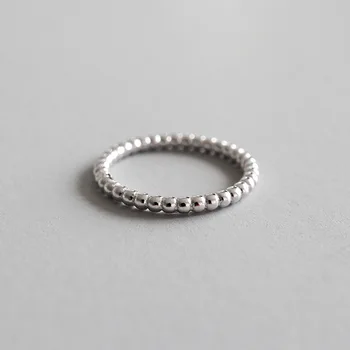 925 sterling sølv 2mm perler ringe til kvinder, fine smykker, mode finger ring bedste venner gaver, sølv 925 smykker