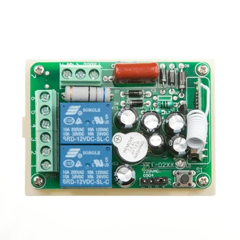 AC 220 V-10 EN 2-kanals RF-Trådløs Fjernbetjening 1 Modtager +4 Sender self-lock-mode lampe/lys controller