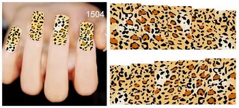 AddFavor 4STK Nail Art Stickers Melede Leopard Gel Negl Dekoration Design Nail Decals Manicure Folie Af Makeup Klistermærker
