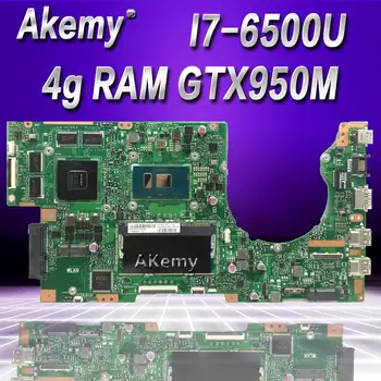 Akemy Laptop bundkort Til Asus K501UX K501UB K501UXM K501UW K501UQ K501U bundkort Teste OK GTX950M I7-6500U
