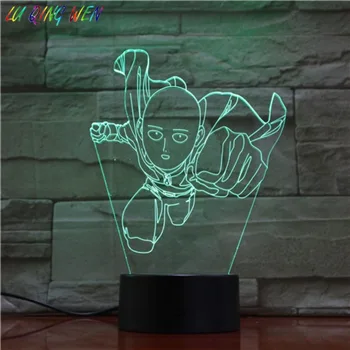 Animationsfilm En Punch Mand Lampe Nat Lys Farverige Indendørs Nightlight Atmosfære Festival Gave Kids Bord Lampe til Soveværelset luminaria