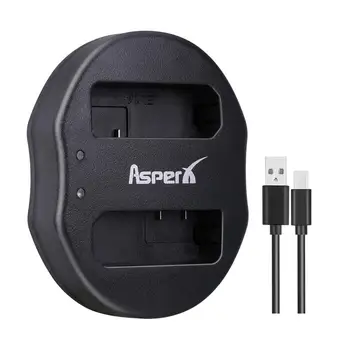 AsperX 1 Pack EN-EL14 DA-EL14a ENEL14 Dual USB Oplader til Nikon P7800,P7700,P7100,D3400,D5500,D5300,D5200,D3200,D3300,D5100