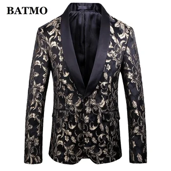 Batmo 2019 nye ankomst høj kvalitet fløjl trykt casual blazere til mænd,mænds casual suits,trykt mænds jakker plus-size 1901