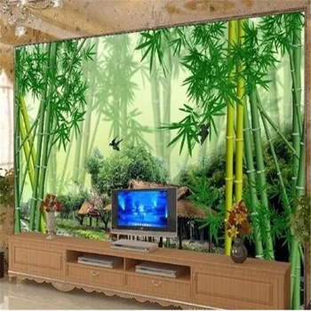 Beibehang 3d stereoskopisk bambus Europa-TV baggrund-tapet stue, soveværelse papel de parede infantil