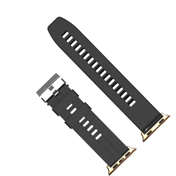 Black Apple Silikone Rem med 4 Farver Adapter til Rådighed iWatch Band 40mm 44mm 38mm 42mm for Apple Ur 1 2 3 4 5