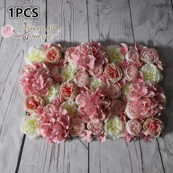 Blomster alle over bugten 2017new bryllup dekoration kunstig rose og nye hortensia-blomsten på væggen baggrund 10 stk / masse