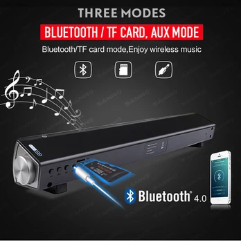 Bluetooth 4.0 Højttalere Trådløse 3D Surround Stereo Sound Bar med Subwoofer Støtte TF Kort AUX For Telefonen PC