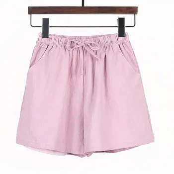 Bomuld shorts kvinder 2020 ny stil bomuld høj talje åndbar hjem bære bukser