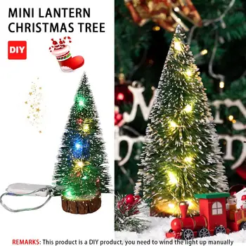Bordplade Tilbehør Stå Indretning Mini juletræ DIY Smykker Hjem Indretning Mini Desktop Offce Tabel Festival Dekorationer