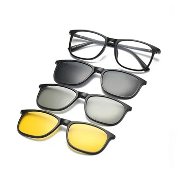 Bredde-137 Fjeder hængsel 3D-linser, briller magnetlås TR nærsynethed briller ramme med klip på tre Polariserede Solbriller, Beskyttelsesbriller
