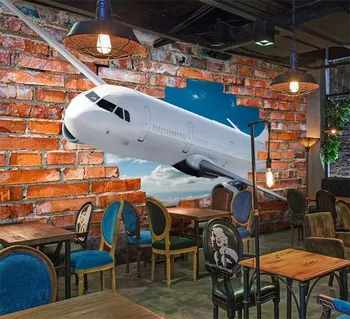 Brugerdefinerede Foto Vægmaleri Tapet på Vægge, 3D-Stereoskopisk Fly Bryde Væg Kunst vægmaleri Røde Mursten Baggrundsbillede