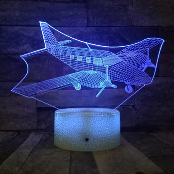 Cool 3D-Fly, Nat Lys for Børn med Fjernbetjening/Touch Skift LED 7 Farver Skiftende Jet Bruser bordlampe Gave til Dreng