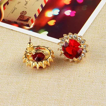 Crystal Green Runde bryllup øreringe forgyldt med guld koreanske fashion statement øreringe online shopping i indien nitter YY0226 ABC