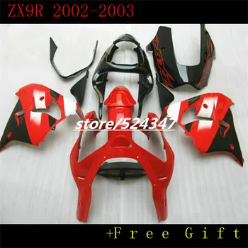 Custom motorcykel tre gratis pakke Til Ninja kawasaki ZX9R Ninja 2002 2003 9 r ZX9R rød sort barca første kåbe dele