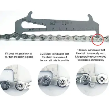 Cykel Kæde Metal Lineal 10 cm Checker Kæde Slid-Indikator Værktøj til Mountainbike/Folde Cykel/Køretøjer/MTB