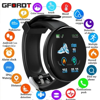 D18 Bluetooth Smart Ur Mænd Kvinder Blodtryk Styr Smartwatch Sport D13 Smartband 116 Plus Smarte Ure Til Android, IOS