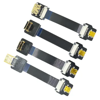 D4-C FPV Micro HDMI-Mini HDMI 90 graders Adapter 5cm-100cm FPC Bånd Flade fleksible HDMI Kabel til Multicopter luftfotografering