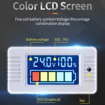 DC 0-100 V Lithium Batteri Tester Bly-syre Batteri Voltmeter Panel Meter Overvåge N58C