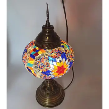 Dekorative Mosaik Bordlampe Metal Indgraveret Osmanniske Arabisk Fjernsyn Led Candle Philip Bureau Stå Bar Svanehals Usb-Monitor Na Krus