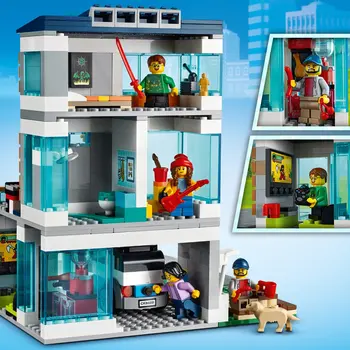 Designer Lego min by moderne hus til familie 60291
