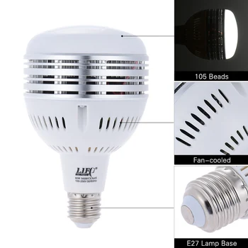 E27 5400K 60W LED Dagslys Afbalanceret Studio Pære Modeling Lampe til Fotografering Video Belysning 100~250V