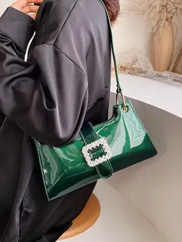 Elegant Tæve Tote taske 2020 Mode Nye Kvalitet Patent Læder Kvinders Designer Håndtaske Diamant Lås Bærbare Skulder Tasker