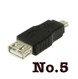 Engros 50stk/masse Sort Tæve USB 2.0-EN til at Male Mini-5-pin-B Adapter Omformer USB-kabel Til MP3-MP4