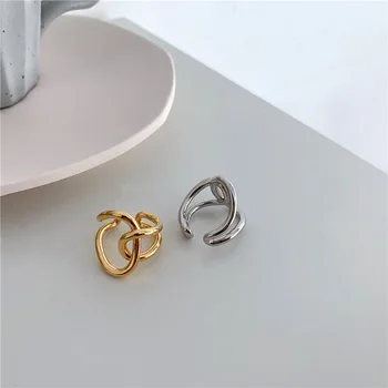 Enkel Golden Retro Metal Ringe for Kvinder Geometriske koreanske Mode-Twist Minimalistisk Ring Anillos Part Smykker Gaver