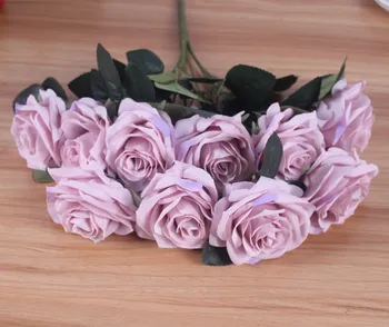 Falske Blomster Kunstig silke 1 Bundt fransk Rose Blomstret Bouquet med at Arrangere Tabel Daisy Bryllup Flowersa Indretning Prty tilbehør Flores