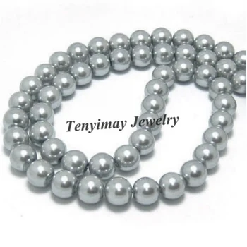Fashion 12mm Silver Grey Imitation Pearl, DIY Loose Beads