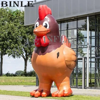 Fast food shop ideer kæmpestor oppustelig kylling til reklame,dejlige stående mascot oppustelige hane model med blæser