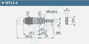Finjustering 0-25mm MT25 Type Skrue Måle Mikrometer Drejeknap 1PC