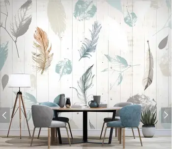 Fjer Træ Baggrundsbillede Vægmaleri 3D-Foto Wall Paper Roll Stue, Soveværelse, TV Baggrund vægbeklædning af Papir Roll