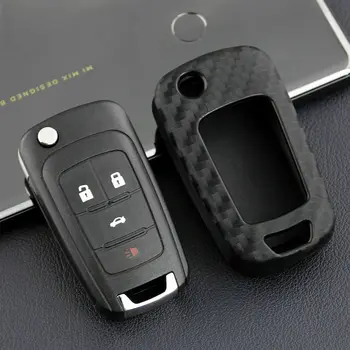 Flip Bil Key Fob Kæde Ring Cover Carbon Fiber Tilbehør Bil Vigtig Sag