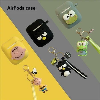 For AirPods Pro Tilfælde, Søde, Sjove Tegnefilm Med Ring Dække Tilbehør Nøglering Silikone Case Til Apple Luft Bælg 1/2 Støv Vagt