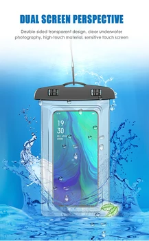 Forsegling dual Vandtæt Telefonen Taske Tør Etui Beskyttende Cover 7inch Smart Telefon Svømning Taske til Iphone 6s 7 8 plus X 11 Pro