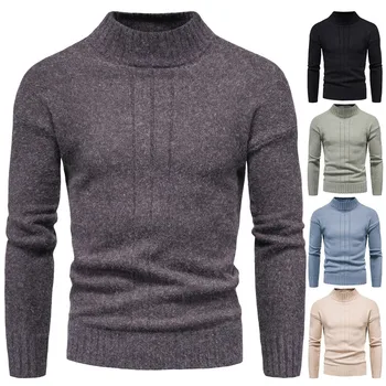 Forår/Efterår Mænds Sweater, Pullover, Semi Turtleneck Sweater Top Mænd Tøj 2020 Fashion Sort Sweater