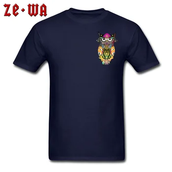 Funky Mænd T-Shirt Med O-Hals Dekorative Ugle Toppe, T-Shirt Kort Ærme Alle Bomuld Slim Fit Tøj Red High Street T-Shirt Kvalitet