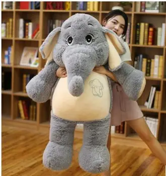 Fyld fyld toy tegnefilm elefant plys legetøj enorme 125cm grå elefant blød dukke sove pude fødselsdag gave w1900