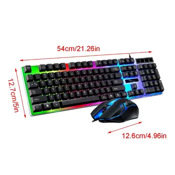 G21B USB-Kabelforbundne Mus og Tastatur Sæt Rainbow-Farve Baggrundsbelysning til Bærbar PC M0XB
